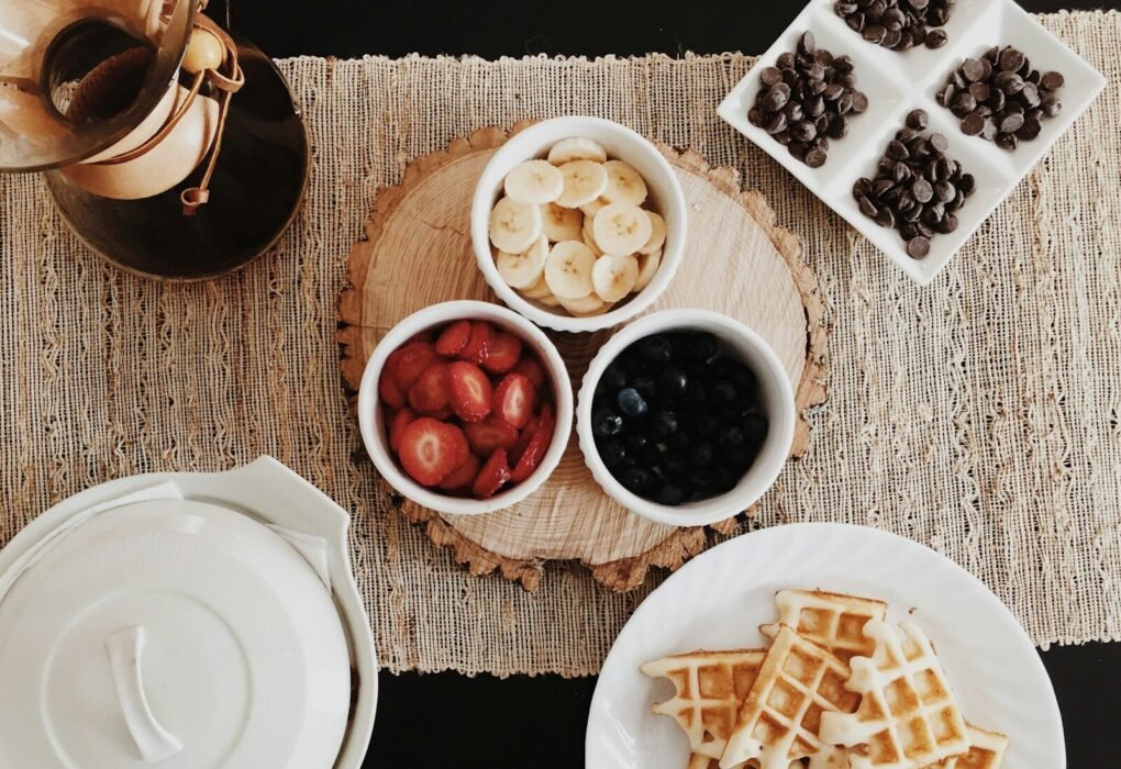foods on cups and saucers